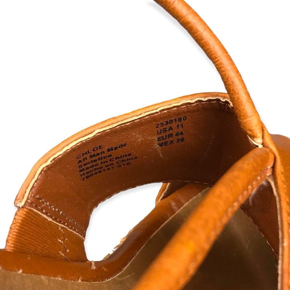 Boho faux leather with faux rattan base wedges - Picture 4 of 6